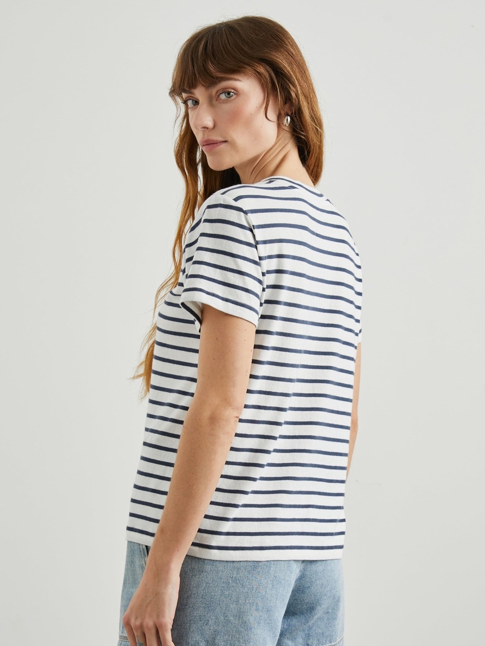 Rails Classic Crew Neck Striped Navy T-Shirt